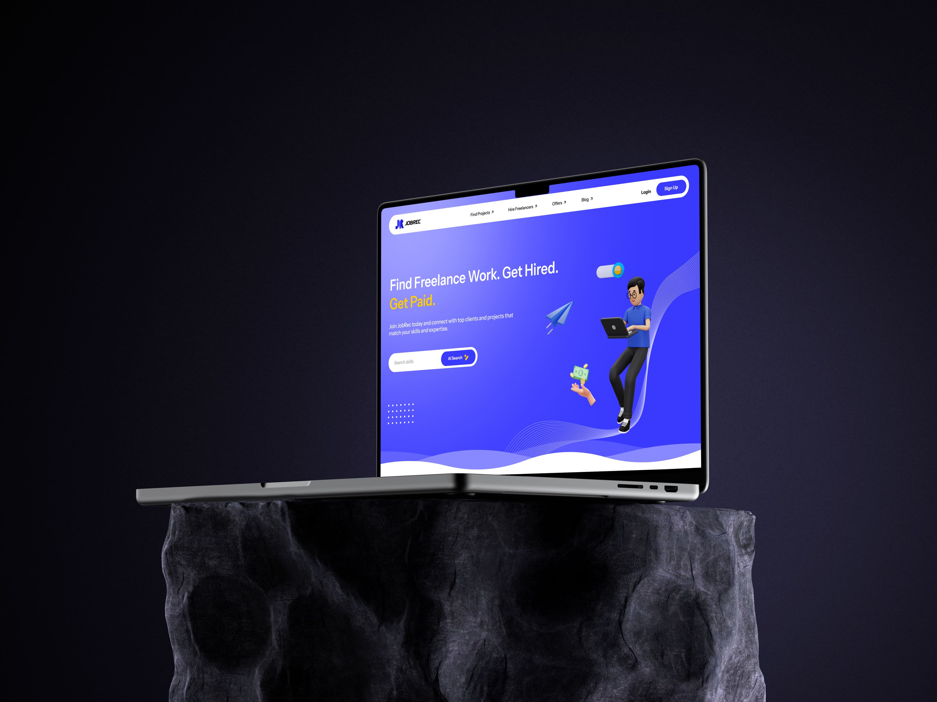 JobRec platform interface on laptop