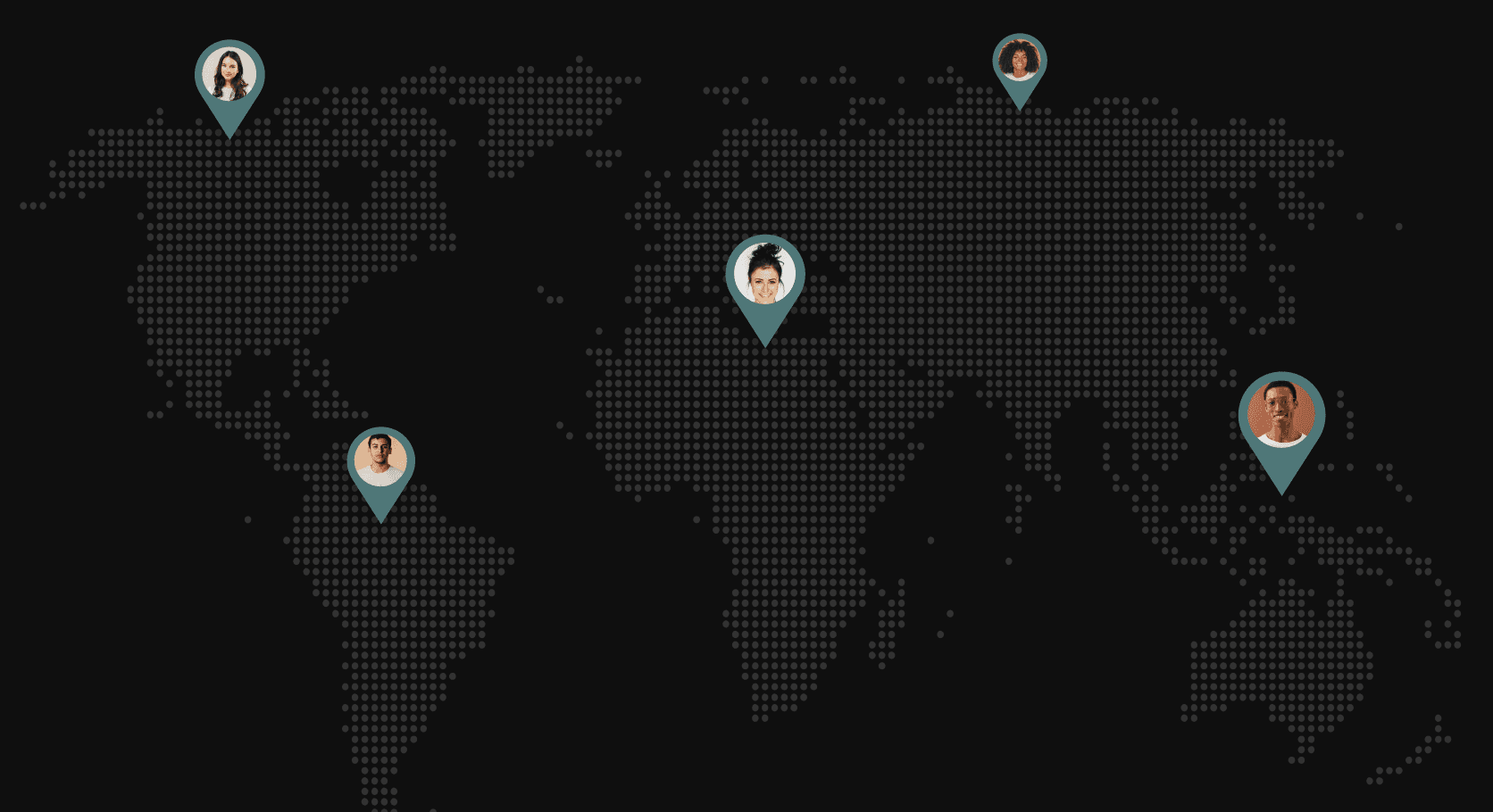 World map with connection points